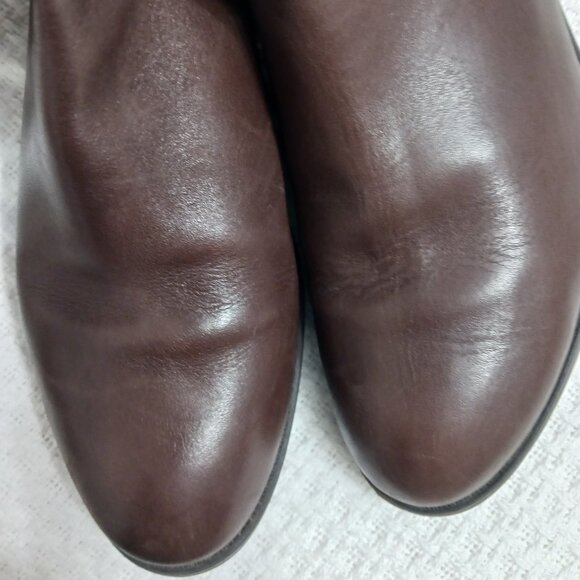 Ralph Lauren Leather Equestrian Wide Calf Brown Boot Size 8B - Picture 3 of 12